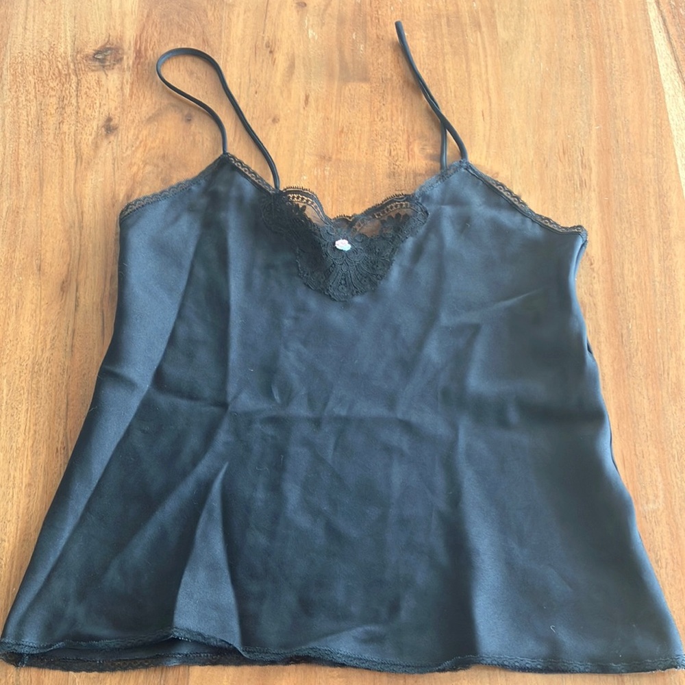 Vintage 80s Victoria's Secret Black Lace Camisole Sz 32 -‎ EUC